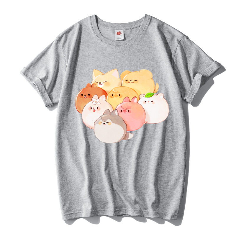Camiseta Coreana de algodón de alta calidad para mujer, ropa con estampado de dibujos animados de Skzoo, Harajuku, kawaii, para ocio, novedad de verano
