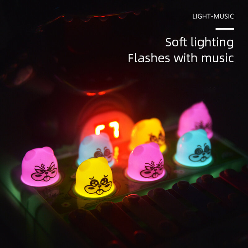 Crianças música elétrica luz multifuncional whac-a-mole brinquedos jogar bater martelando jogo educacional interativo crianças brinquedos presentes