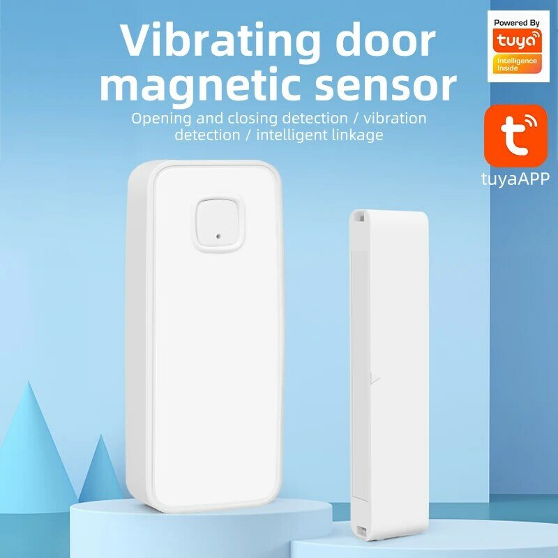 Corui tuya zigbee sensor de porta de choque inteligente sensor de vibração porta magnética sensor de choque inteligente + sensor de porta inteligente dois em um