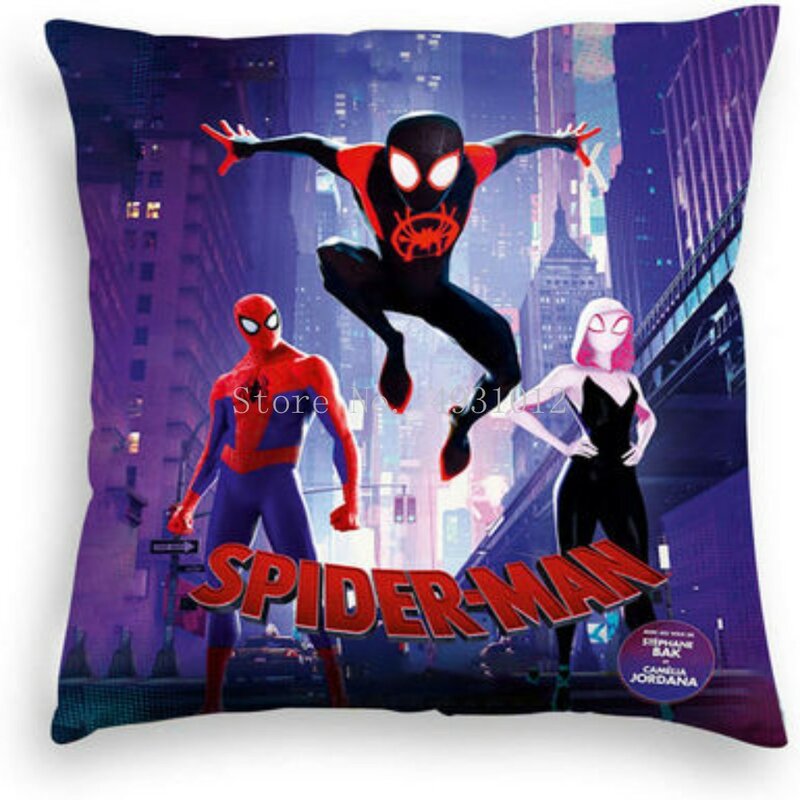 Cartoon Spiderman Spider-Verse Cushion Cover PillowCase Decorative/Nap Room Sofa Baby Boys Children Gift 45x45cm