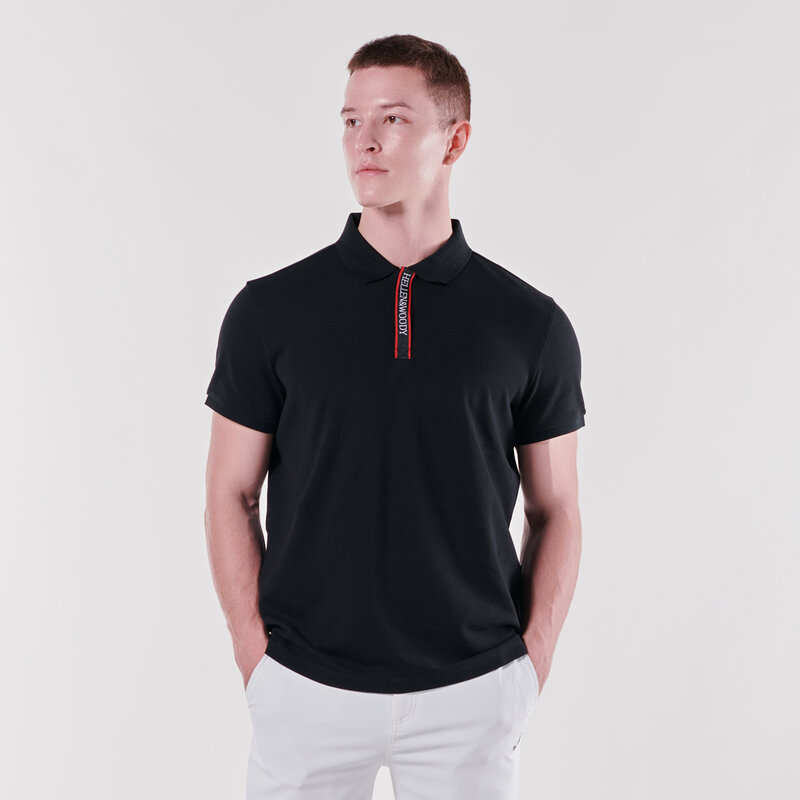 HELLEN&WOODY Summer Webbing Polo T-Shirt Short Sleeve Casual Bottoming Shirt Breathable Cotton Pure Color