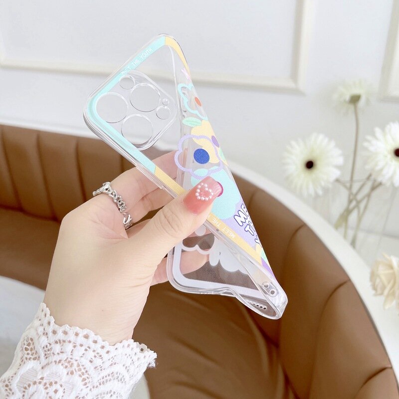 Colorful Smiley Flowers Soft Phone Case For Realme C1 C2 C3 C11 C15 C17 C20 C21 C21Y C25Y C35 5 6 7 8 9 Pro 5s 5i 6i 8i 9i Cover