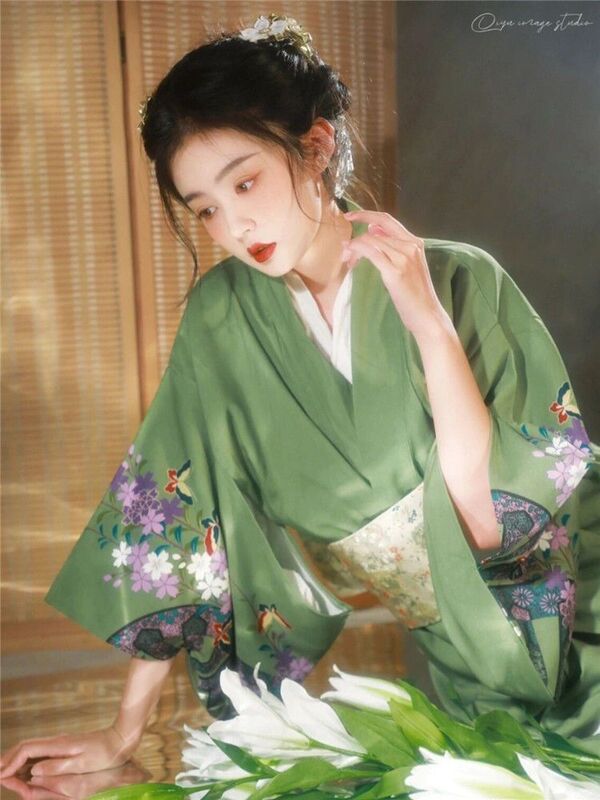 Kimono gaun wanita tradisional Jepang musim panas jubah mandi Jepang gaun anak perempuan Retro jubah mandi Kimono Jepang dimodifikasi