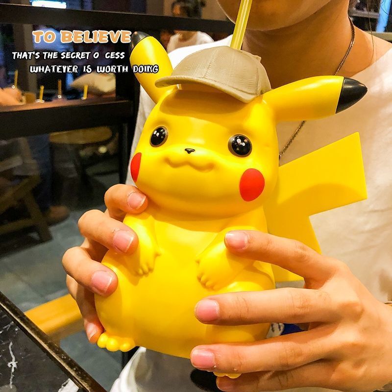 Pokemon Pikachu Water Sippy Cup Creative Cartoon Baby Feeding Cups with Straws Leakproof Water Bottles Outdoor Portable Children