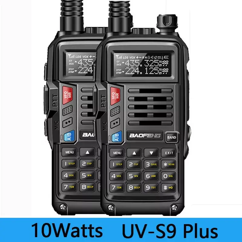 Baofeng-walkie-talkie UV-S9 Plus,10W,強力なラジオ,長距離,ポータブル,2ウェイ,狩猟用トラベルセット