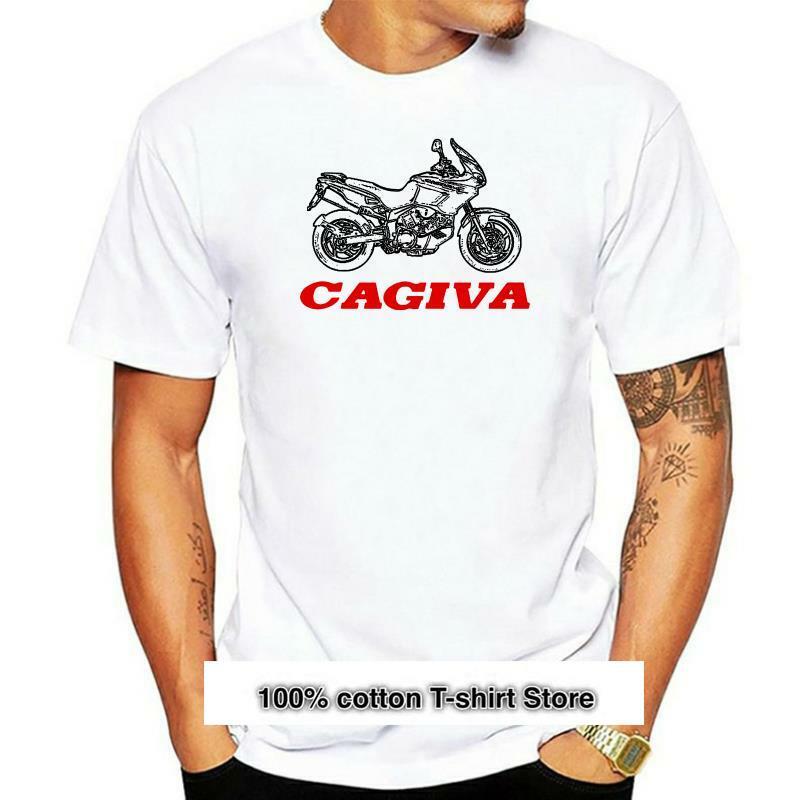 Cagiva Essentials-Camiseta holgada de manga corta para hombre, Camiseta de cuello redondo