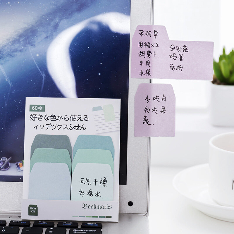 Coreano criativo mensagem memorando pads índice gradiente cor etiqueta do escritório papel kawaii pegajoso notas material escolar bloco de notas papelaria