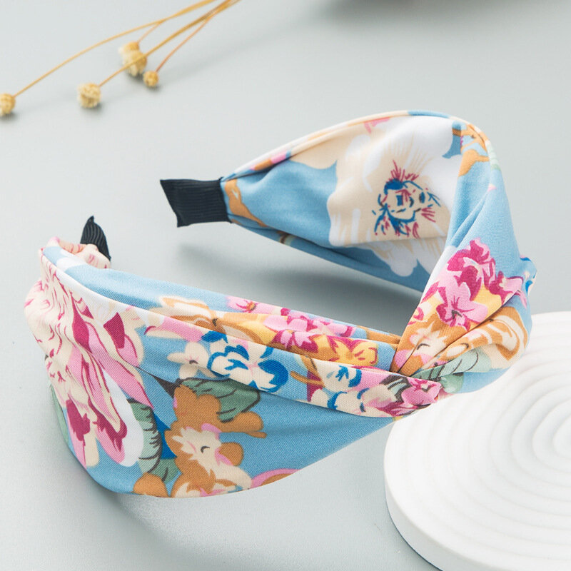 Diadema coreana con estampado de colores para mujer, bandana Bohemia fresca, accesorios para el cabello para mujer, diademas para niña, tocado a rayas
