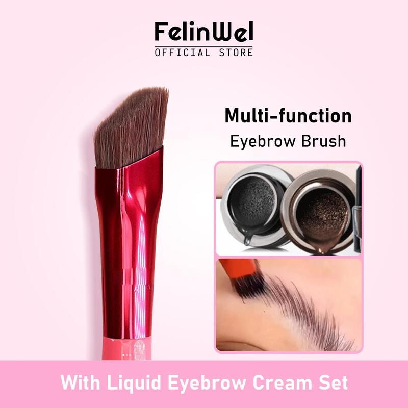 FelinWel - Multi-function Eyebrow Brush and Cushion Eye Brow Gel Set Precision Flat Definer Small Shader Women Makeup Beauty