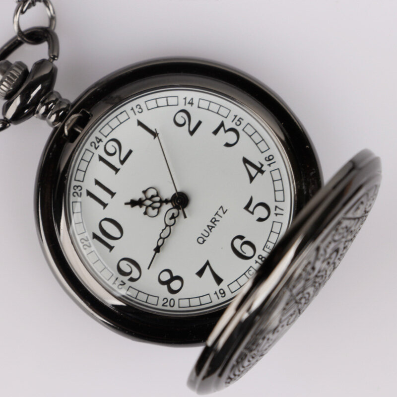 Retro zegarek kieszonkowy kwarcowy dla cyfry arabskie Dial na łańcuszku Fob naszyjnik wisiorek mężczyzn i kobiet zegar obecny