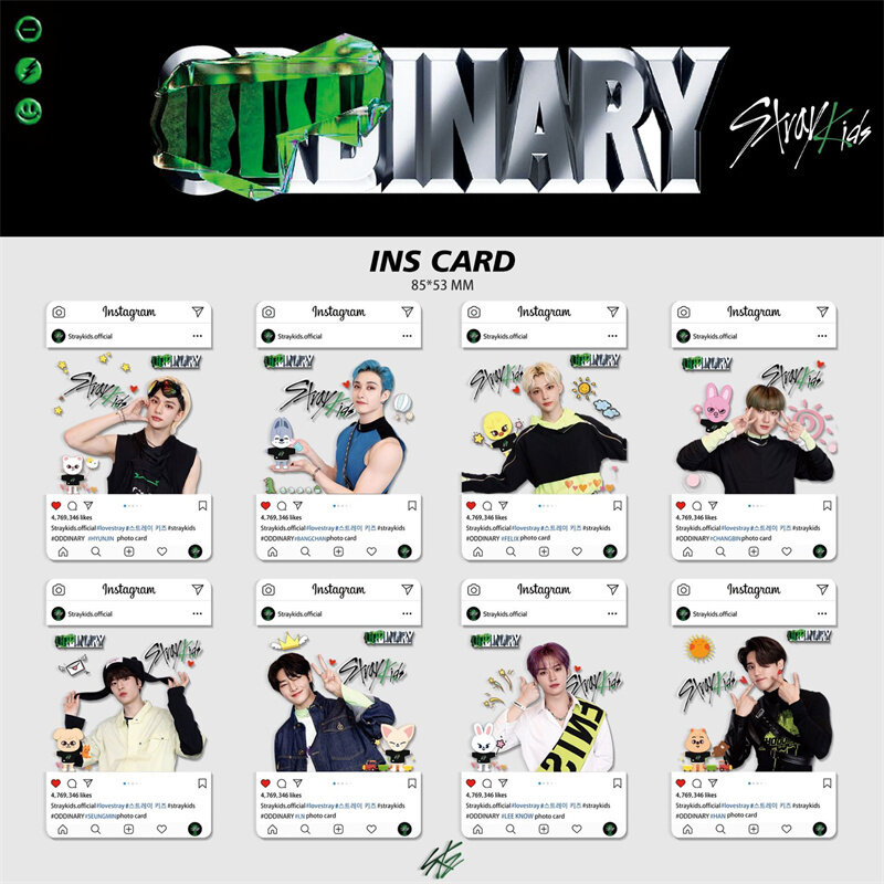 8Pcs/Set Kpop StrayKids New Album ODDINARY Lomo Card Photo Print Cards PVC Cards Poster Picture Fans Gifts Collection Wholesale