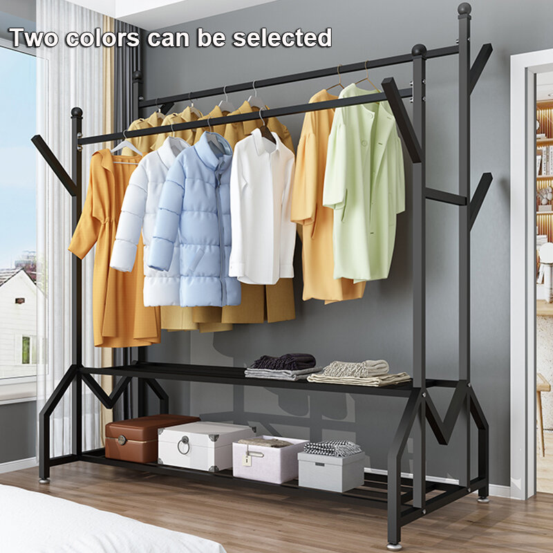 AriceHou Clothing Garment Rack Free-standing With Top Rod Clothes Rack Heavy Duty Rolling Clothes Organizer With Wheel Coat Rack