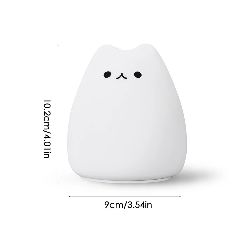 LED Cat Night Light Remote Control Silicone Cat Night Light Night Light With Tap Control Battery Powered Soft Cat Lamp Gifts For