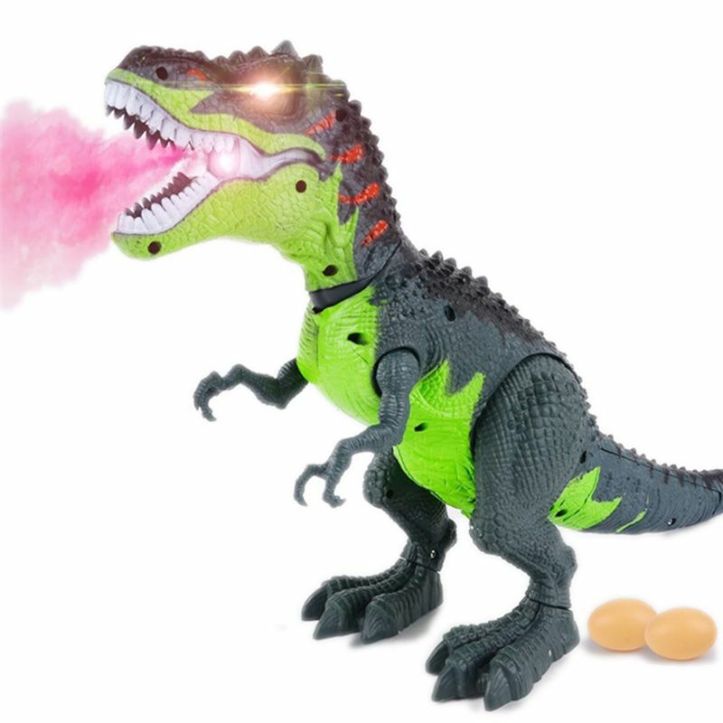 Simulated Flame Spray Tyrannosaurus T-Rex Dinosaur Toy Kids Walking Dinosaur Water Spray Red Light & Realistic Sounds