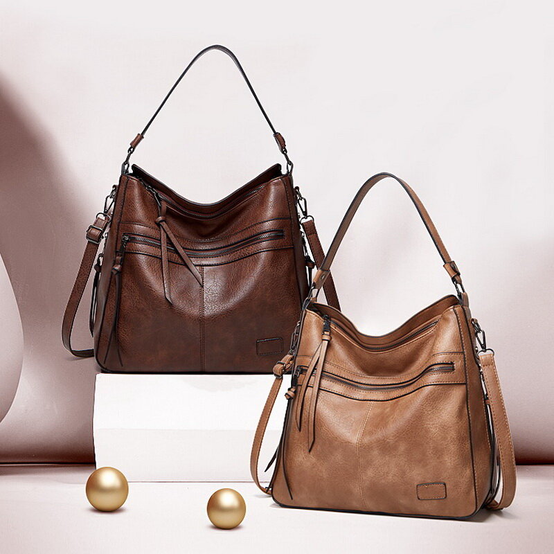 Winter Vintage PU Leather Handbag tassel Women Bag Hand Bag  Fashion Shoulder Bags for women 2021 Luxury Totes Bag bolso mujer