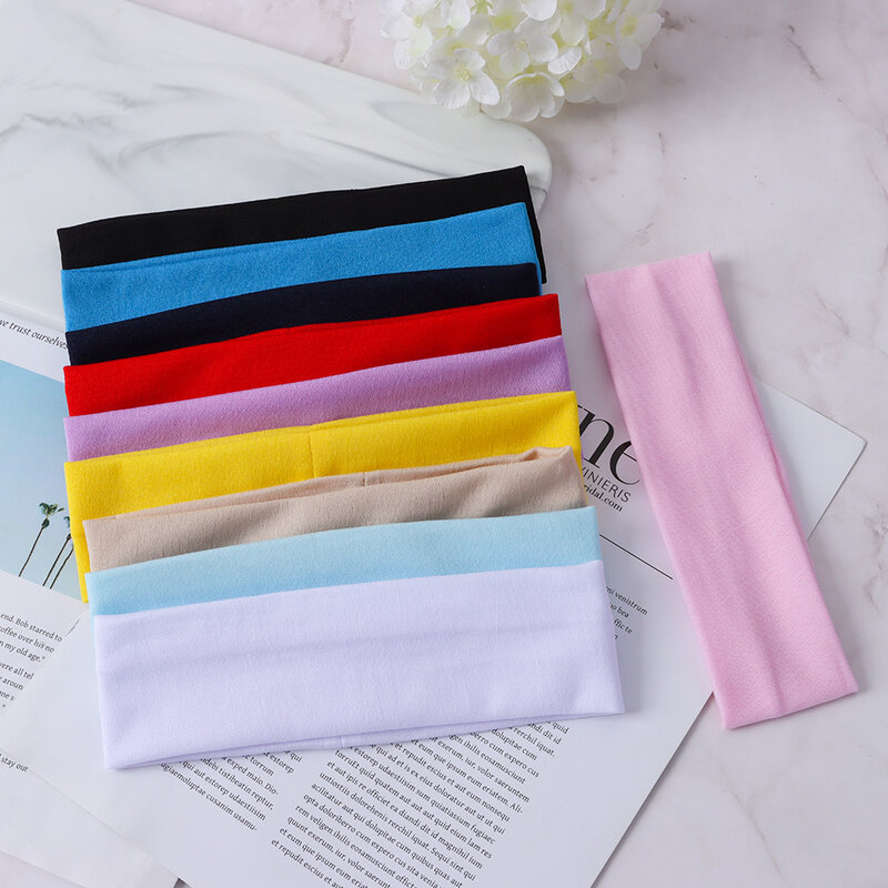 1Pcs Solid Candy Color Elastic Yoga Hair Bands Sports Headbands Ribbon Fitness Yoga Headwear for Women Outdoor Hair Accessories