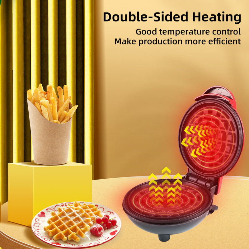 Fabricante de waffles elétricos máquina de cozinha aparelho de cozinha para crianças café da manhã sobremesa panela antiaderente