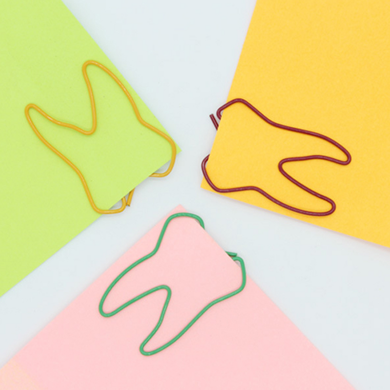 Spinacze do papieru metalowe w kształcie na prezent strona uwaga zdjęcie zakładka zabawa ząb składany kolorowy uchwyt zlew Pin