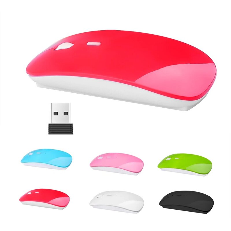 Mouse Baru Nirkabel 2.4G Penerima USB Mouse Komputer Nirkabel Optik Ultratipis, Mouse Nirkabel untuk Laptop Pc, Mouse Gratis Pengiriman