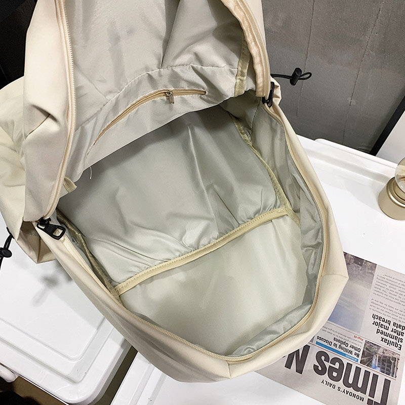 HOCODO Men Backpack New Solid Color Fashion School Bag For Teenage Backpacks Unisex Shoulder Travel Bag Male Rucksack Mochila