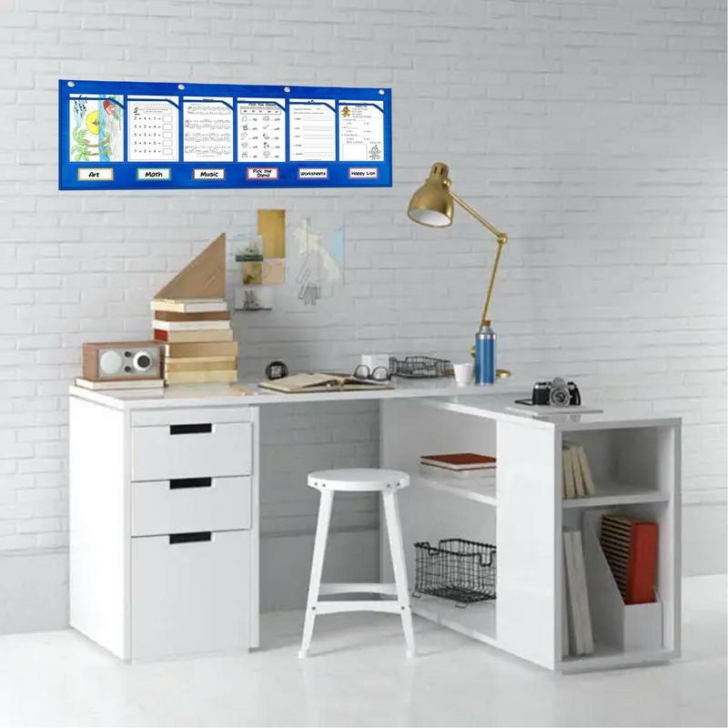 Storage Pocket Chart 6 Pocket Wall File Organizer Storage Supplies For School Home Office Library Study Room For Housekeepers