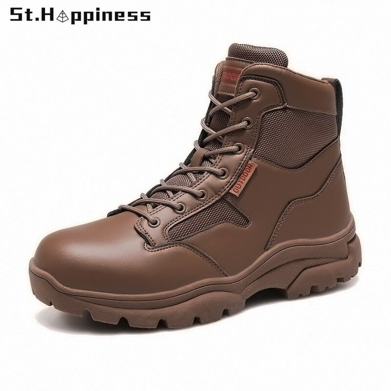 2021 Winter Men Army Military Boots Special Force Tactical Desert Combat Ankle Boats Outdoor Leather Snow Hiking Boots Big Size