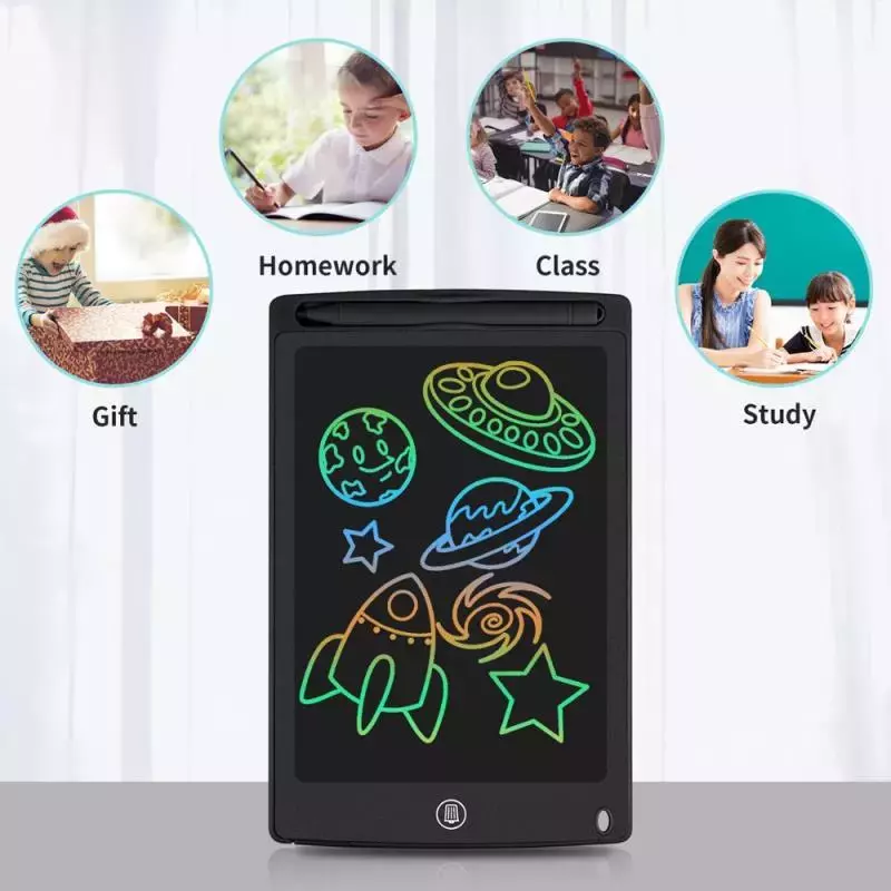 Tablette d'écriture LCD colorée, 8.5 pouces, tableau d'écriture électronique, tableau d'écriture numérique, dessin graphique, cadeau d'anniversaire pour enfants
