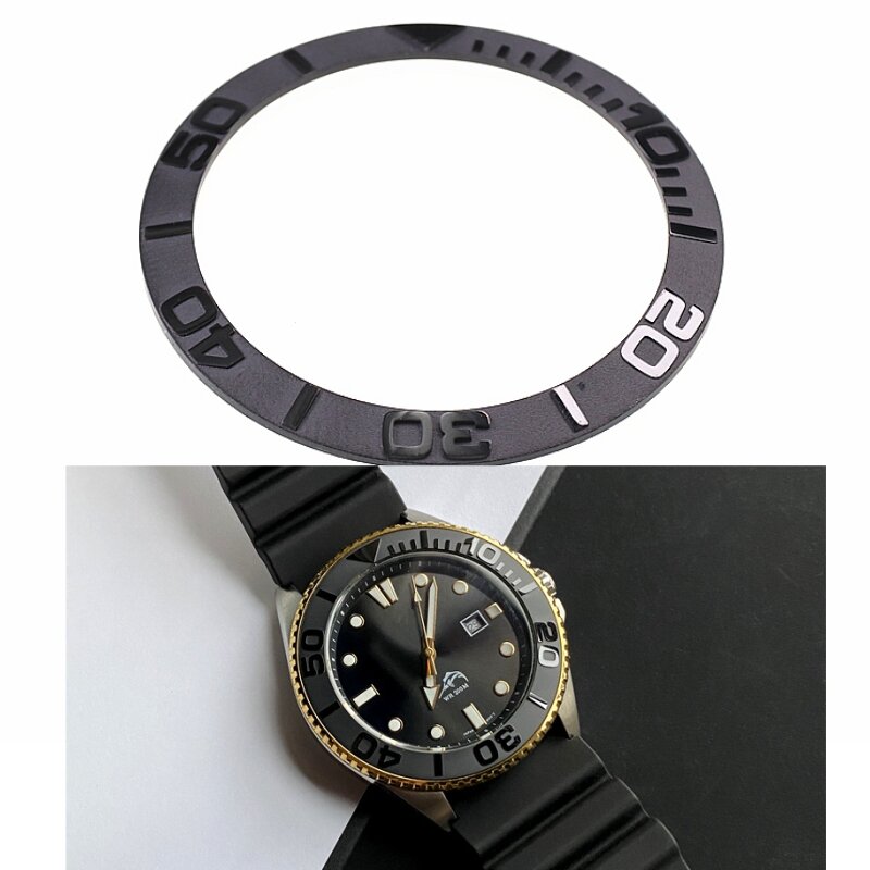 Zamiennik MOD czarny matowy jacht-Master ceramiczna ramka szkiełka zegarka wkładka do Casio miecznik MDV106-1A MDV106B-2A MDV106G skala pierścień wkładka