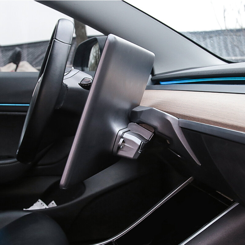 Untuk Model Tesla 3 Braket Rotasi Layar Atas Bawah Model Rotasi Kiri dan Kanan Aksesori Dudukan Layar GPS Mobil Y untuk 2017-2022