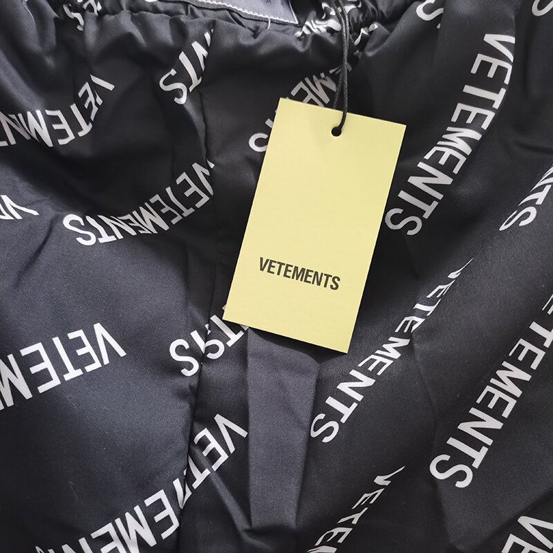High Quality Vetements Full-print Barrage Letters Casual Trousers Men and Women Summer Tide Brand High Street Wide-leg Pants