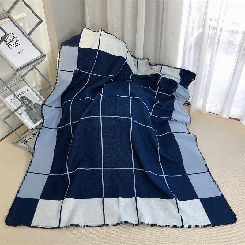 Плед H одеяло дизайнерское Брендовое кашемировое одеяло для кровати диван флисовое вязаное шерстяное одеяло для Дома Офиса ворсовый плед Портативный шарф