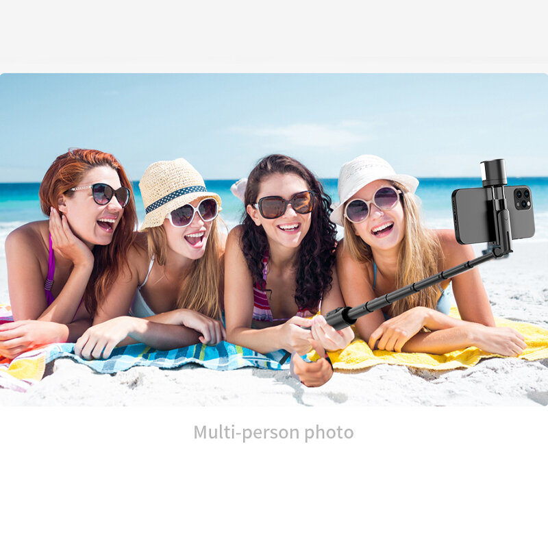 FANGTUOSI 2023 nuovo treppiede portatile senza fili per telefono Bluetooth Selfie Stick con otturatore Bluetooth con luce di riempimento per iphone Huawei