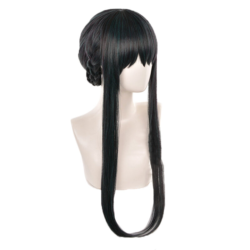 Spy Family Yor Forger Cosplay peruki czarny kolor długie proste plecione peruki damskie włosy syntetyczne odporne na ciepło