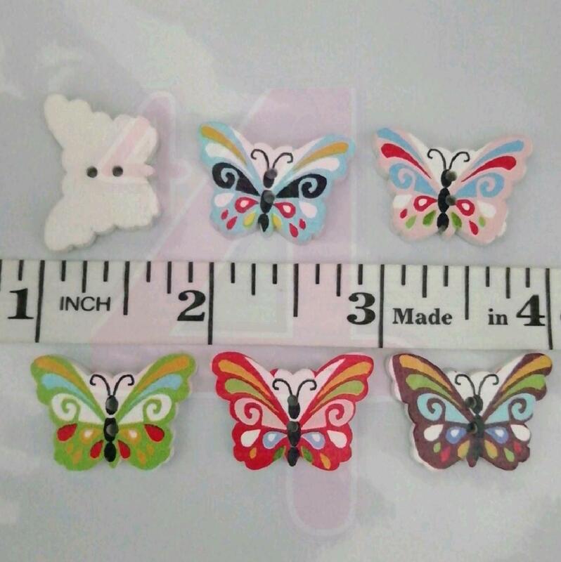 20pcs Wood Sewing Buttons Scrapbooking Craft Garment Clothes DIY Supply Flower 2 Holes Random Color birthday christmas 4