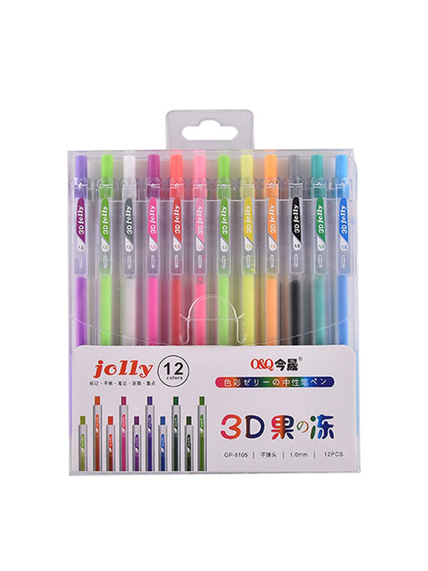 12 Chiếc Jelly 3 Chiều Bút Gel Màu Một Trong Nhiều Màu Sinh Viên Giấc Mơ Cổ Tích Báo Chí Bộ Bút Rainbow