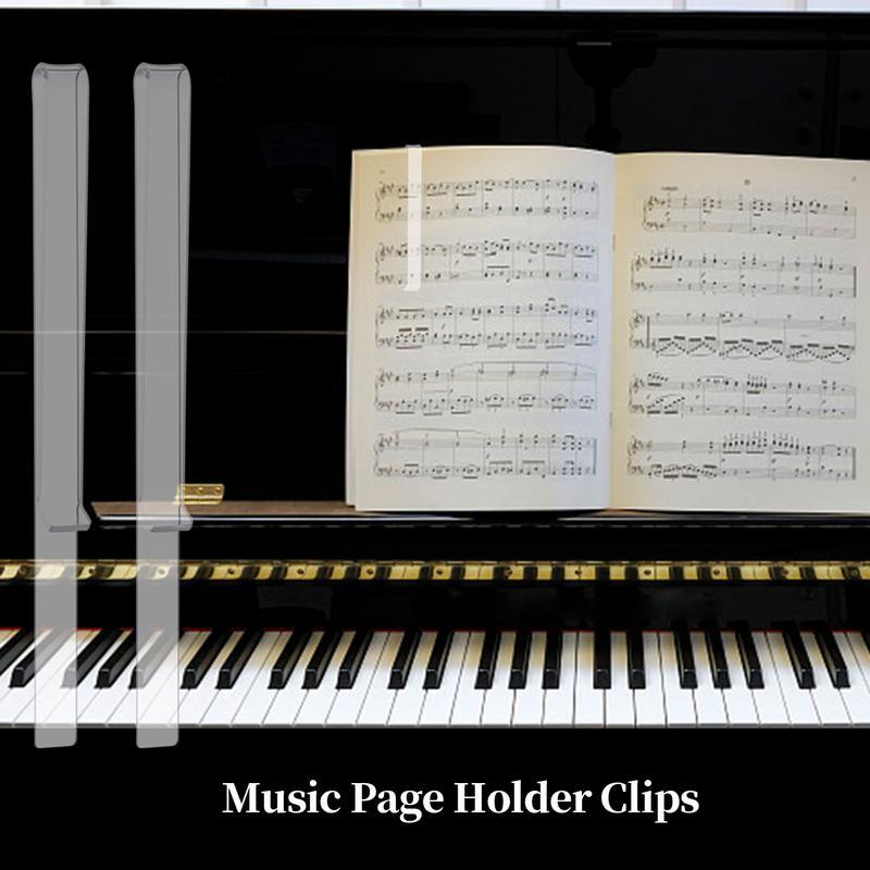 Clip per supporto musicale per pianoforte supporto per foglio musicale in acrilico trasparente supporto per musica Clip per pagina libro per vento per compositore musicista all'aperto