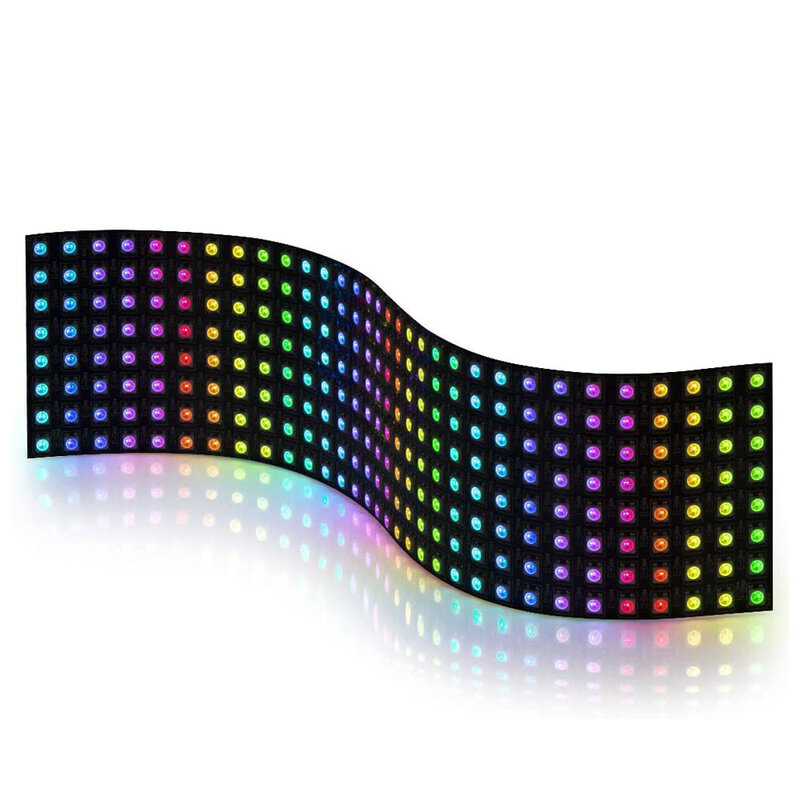 Écran numérique Flexible de panneau LED RGB Pixels, programmable, adressable individuellement, polychrome, DC5V, 8x8 16x16 8x32 256 Pixels, WS2812B