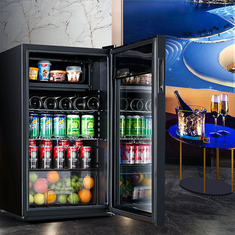 Холодильник для напитков Odino, емкость л, автономный и встроенный со стеклянной дверью, холодильник для напитков для кухни, бара, офиса