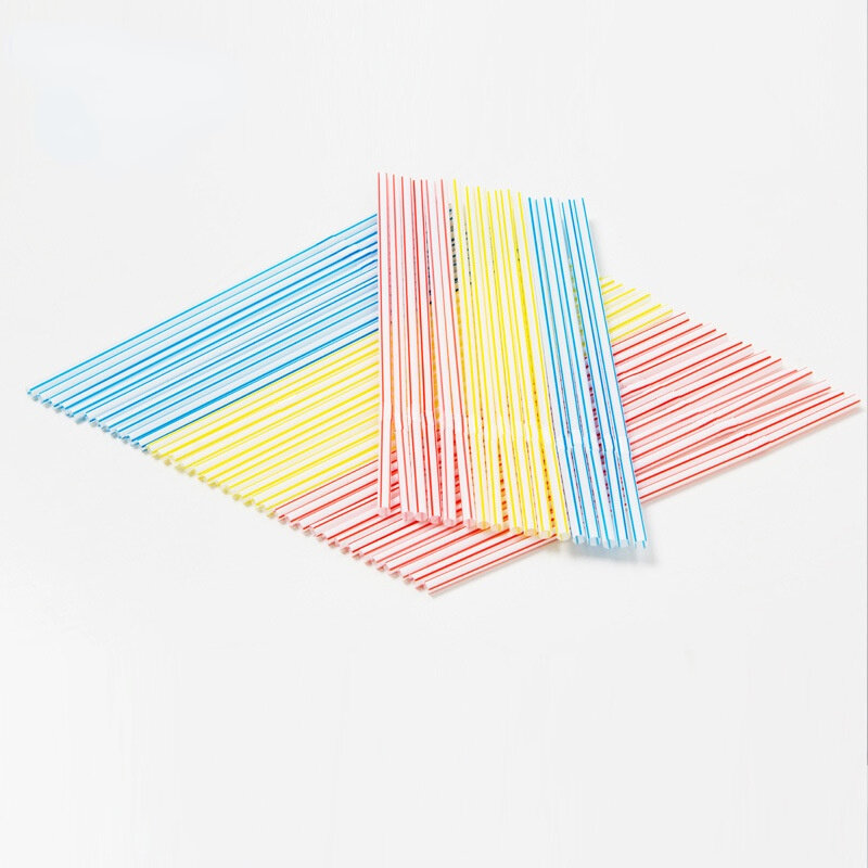 100 sztuk elastyczne plastikowe solidny biały Party Tea & Coffee Shop jednorazowe słomki do picia dekoracje ślubne kolor losowo