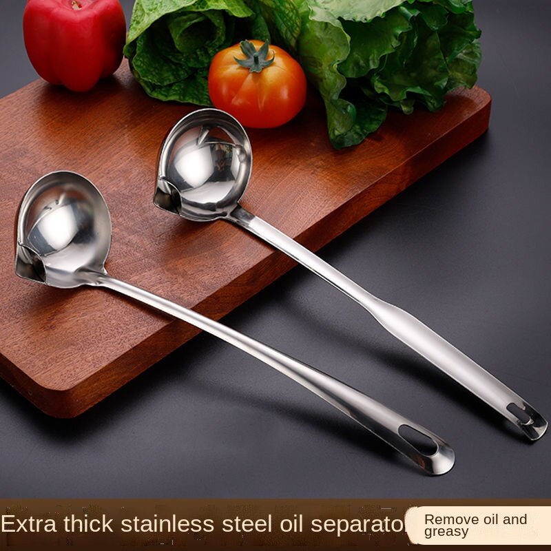 2PCS 2022 New 304 stainless steel oil filter oil-separating oil leakage spoon oil soup separation oil leakage spoon For Kitchen