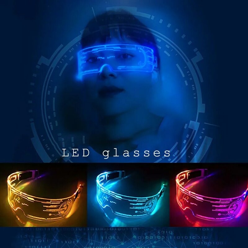 Novità occhiali a Led luce occhiali luminosi lampade luci notturne Bar atmosfera puntelli tecnologia di danza occhiali colorati Cool Party