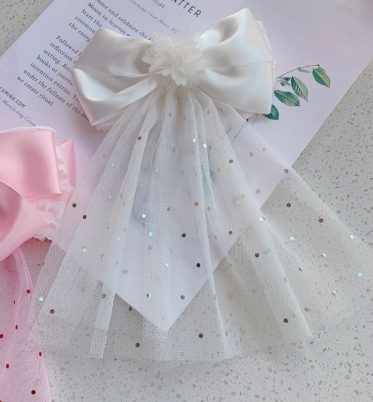 Новый детский головной убор с бантом Свадебная заколка принцессы с цветами для девочек универсальная шпилька для волос