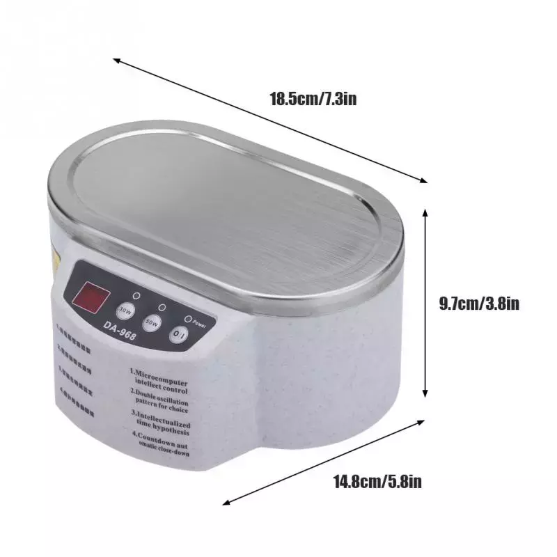 Ultrasonic Cleaner Bath Timer for Jewelry Parts Glasses Manicure Stones Cutters Brush Ultrasound Sonic