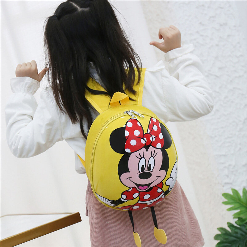 Disney novas mochilas das crianças dos desenhos animados mochila mickey mouse jardim de infância mochilas sacos de forma ovo meninas meninos presentes de natal