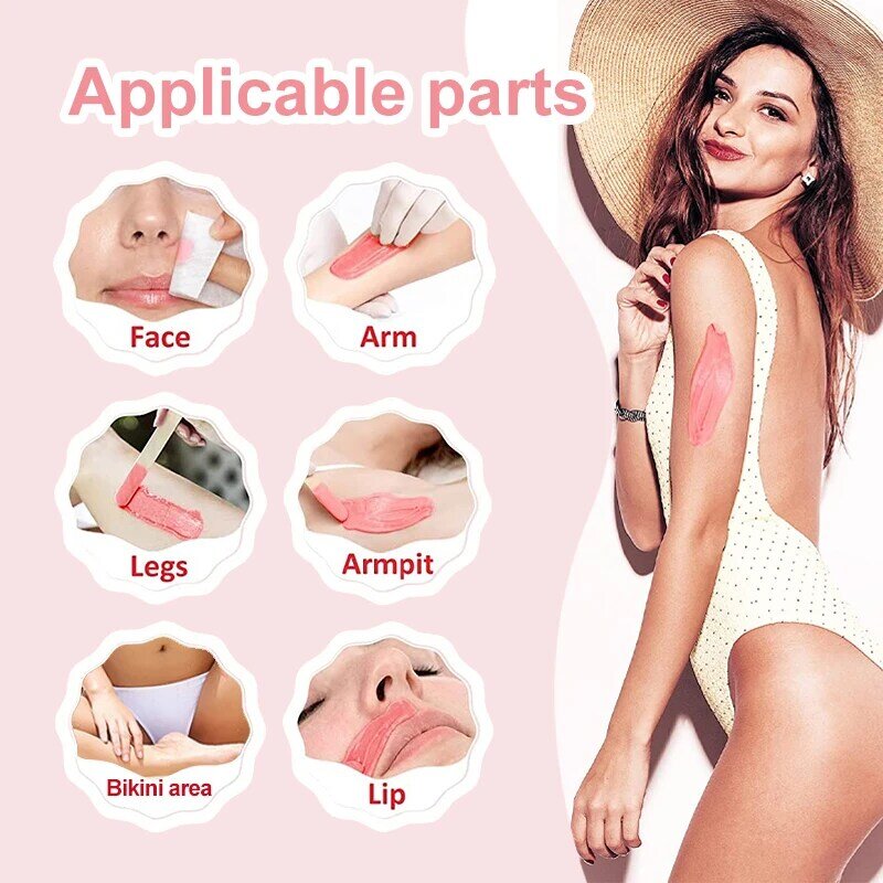 Wax Heater Machine For Hair Removal With Wax Beans 10 Wood Stickers Set Easy Cleaning Beauty Salon Spa Depilatory Warmer Wax