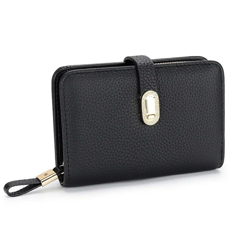 Luxury Long Ladies Wallet 100% Genuine Leather Large Capacity Wallet Top Leather Premium Touch Clutch Multi-Card Wallet