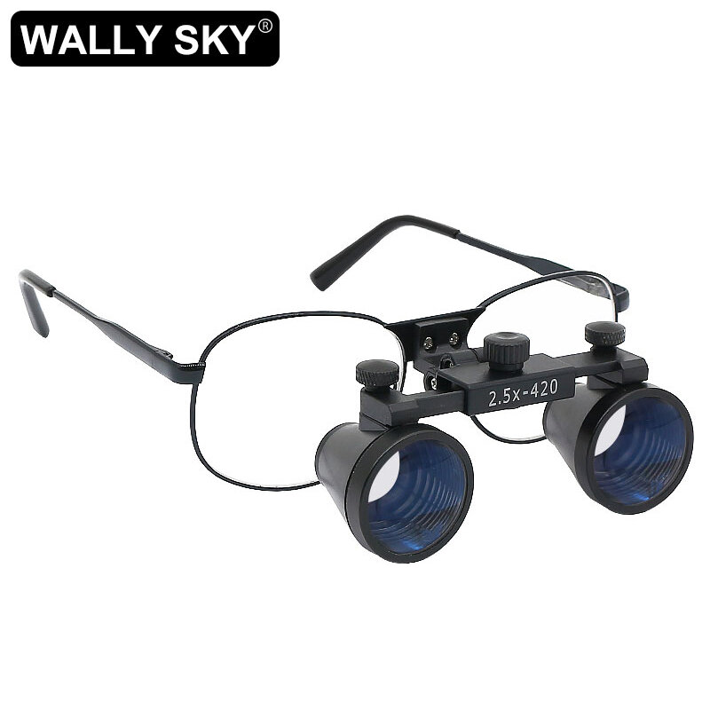2.5X 3.5X Binocular Dental Loupe Depth View Dental Magnifier with Ultra-lightweight Metal Eyeglasses