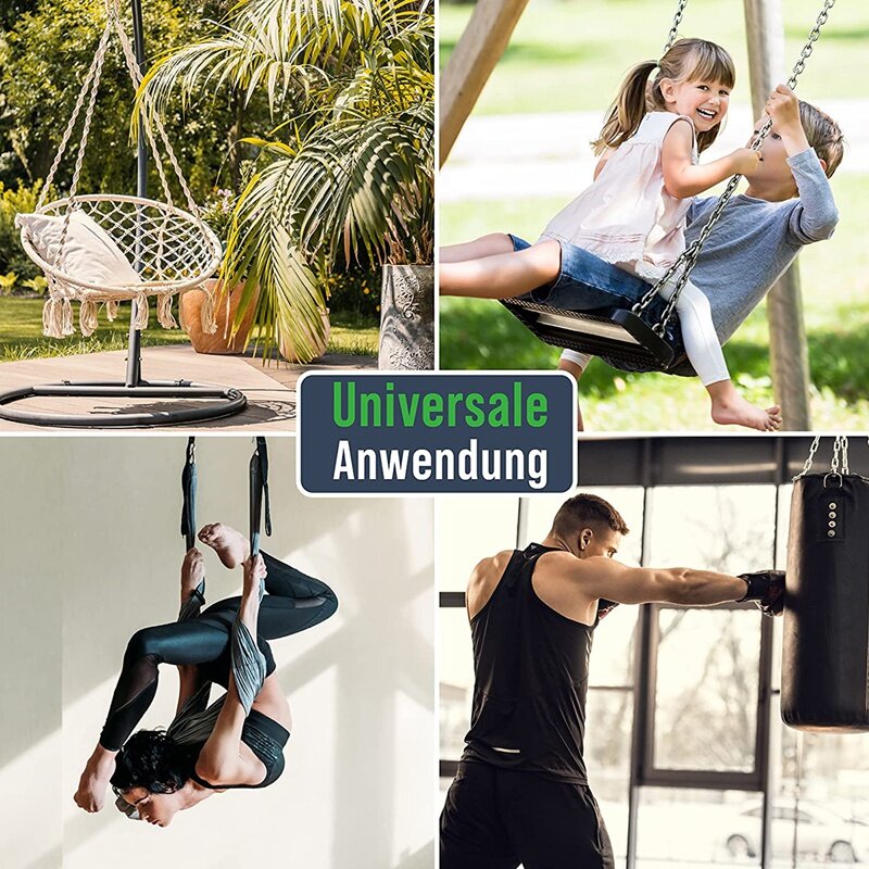 Suspension Hanging Chair Set,Punch Bag Holder,Ceiling Hook + Stainless Steel Spring Hanging Chair 360° Rotatable