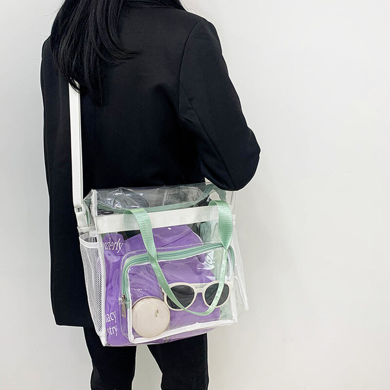 Women Clear Yoga Gym Bag Transparent Waterproof Outdoor Sports Fitness Handbag Summer PVC Workout Swimming Shoulder Bags