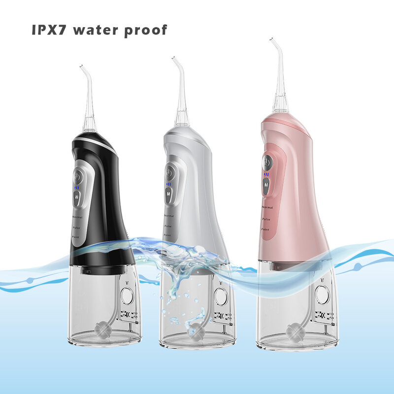 Flossers de água portátil para dentes 300ml irrigador oral recarregável portátil dental 3 modos tanque água à prova dteeth água dentes mais limpo